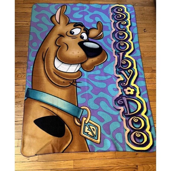 SCOOBY DOO Plush Throw Fleece Blanket 59"x 45" Cartoon Network Vintage - Picture 1 of 4